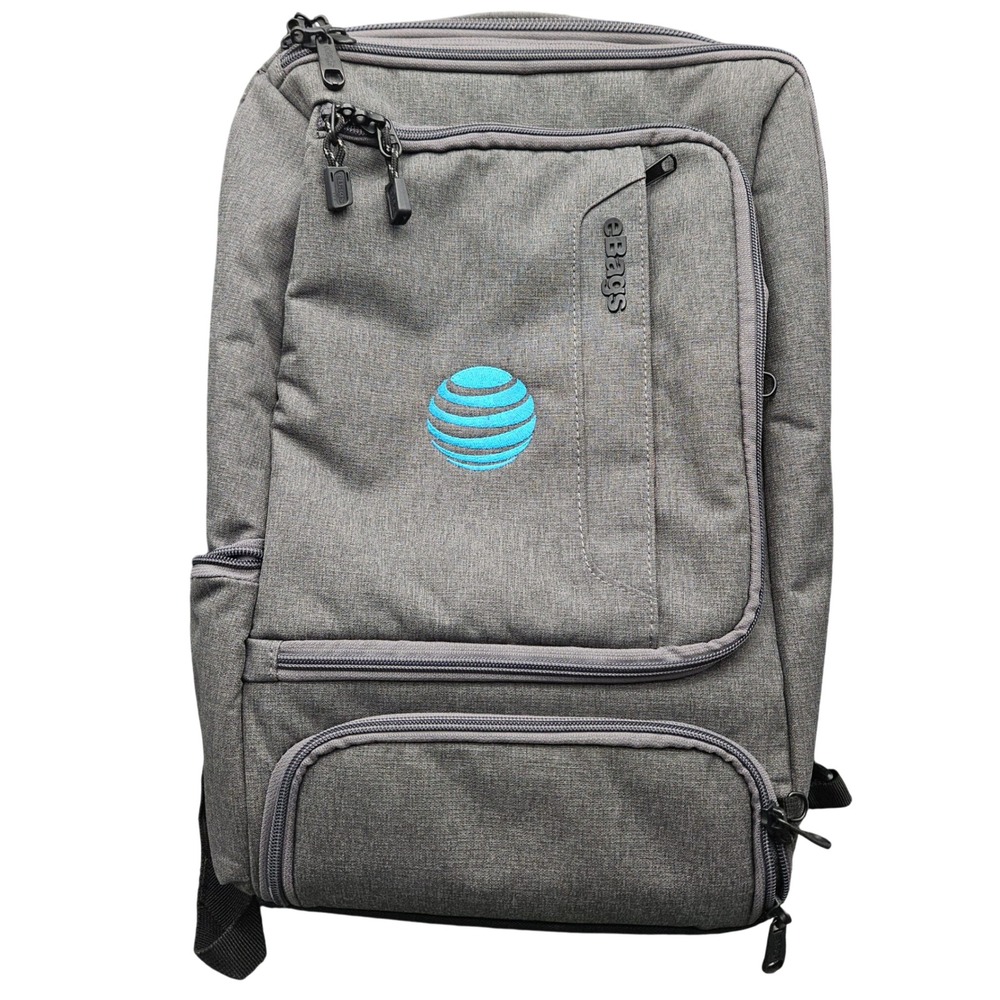 eBags Pro Slim Gray Laptop Backpack Slim Travel Tech Weekender Carry On Bag AT&T